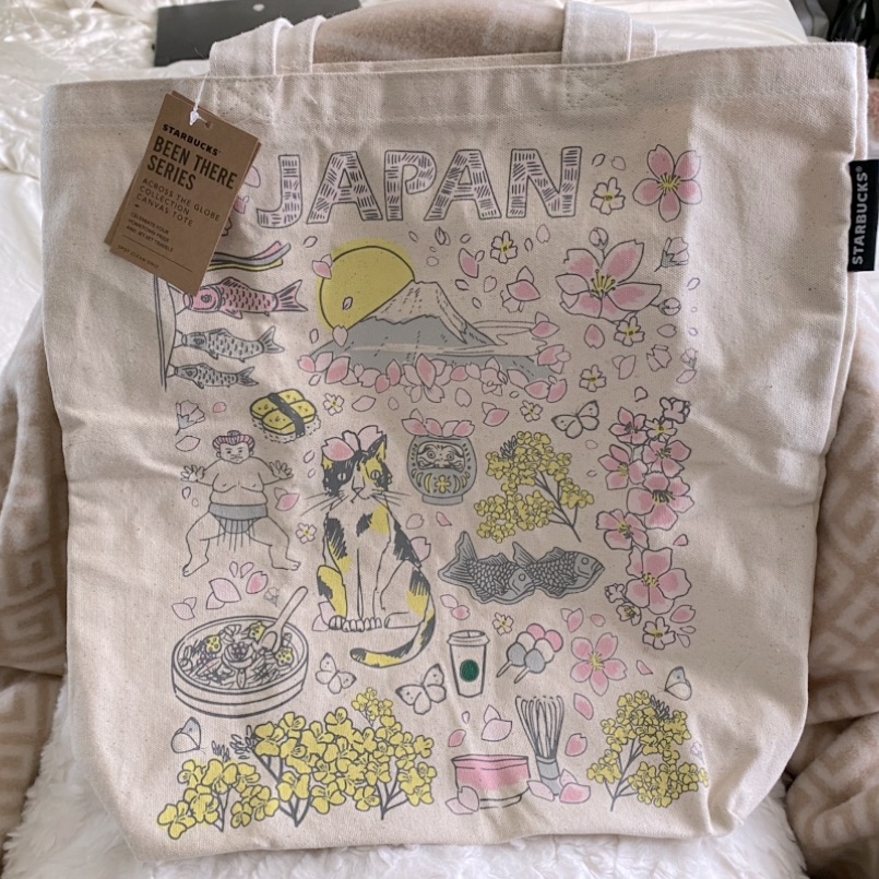 Starbucks Japan Exclusive Tote Bag With Pastel Design